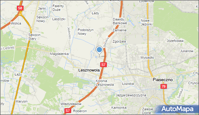 mapa Nowa Wola, Nowa Wola gmina Lesznowola na mapie Targeo